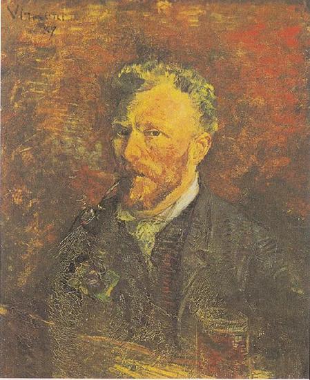 Vincent Van Gogh Self portrait with Pipe and Glass Germany oil painting art